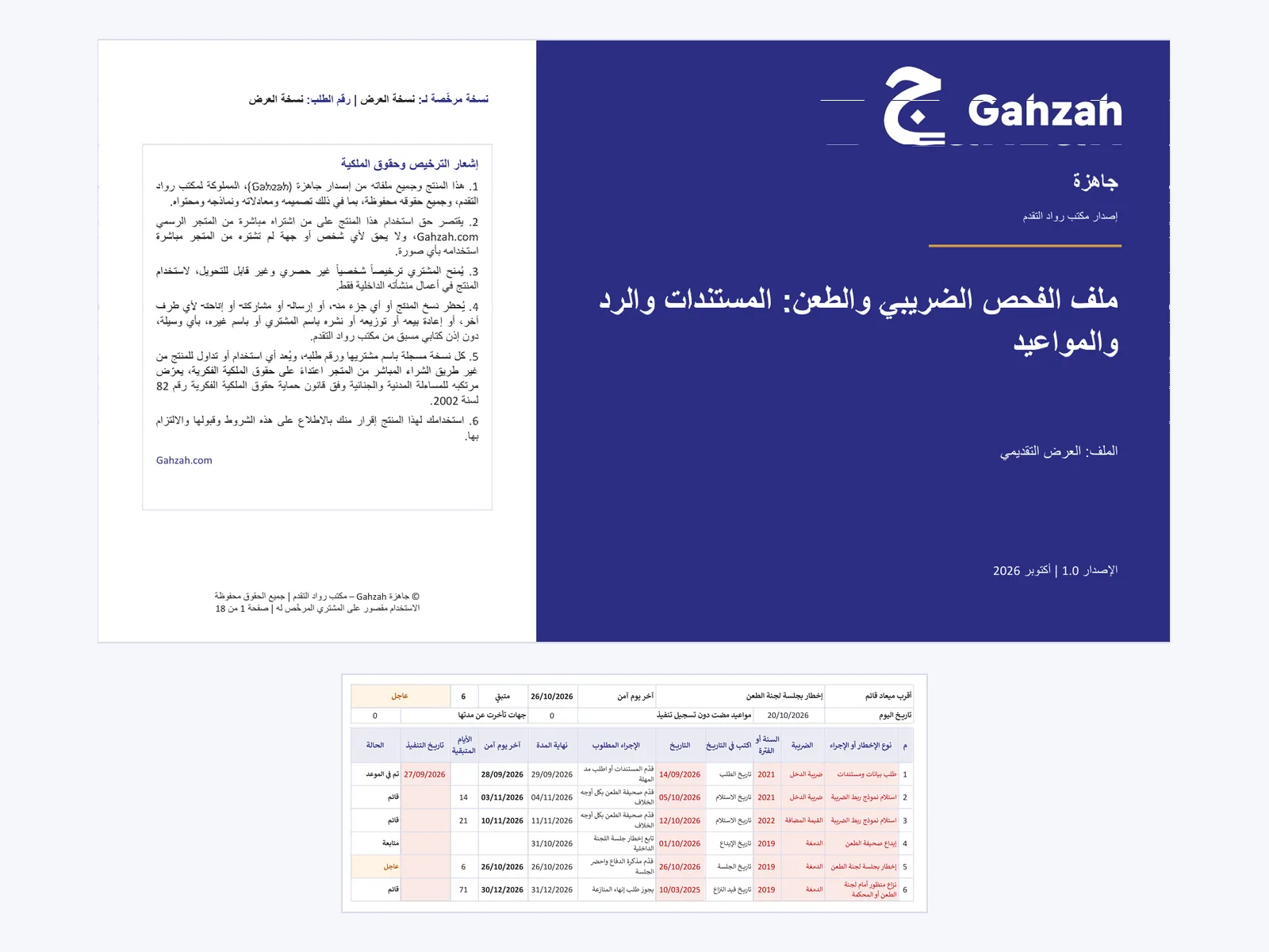 صورة منتج ملف الفحص الضريبي والطعن